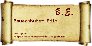 Bauernhuber Edit névjegykártya